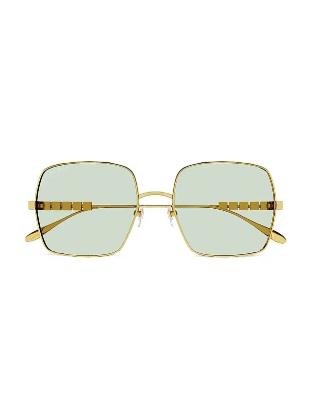 Gucci Women's Lettering 57MM Square Sunglasses - Gold