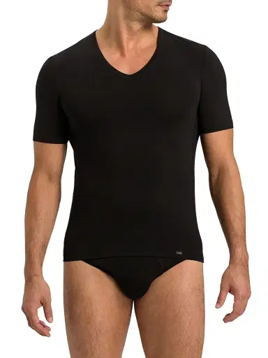 Hanro Men's Natural Function V-Neck Shirt | Thumbnail 4 Hanro Men's Natural Function V-Neck Shirt | Thumbnail 4