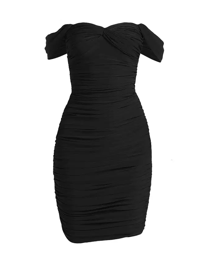 Women's Walter Ruched Off-The-Shoulder Sheath Dress - Black
