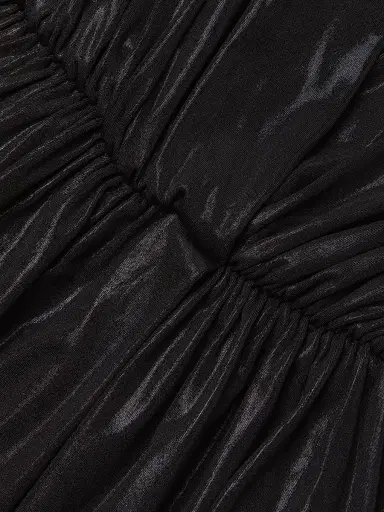Norma Kamali Women's Athena Sheen Belted Gown - Black | Thumbnail 6