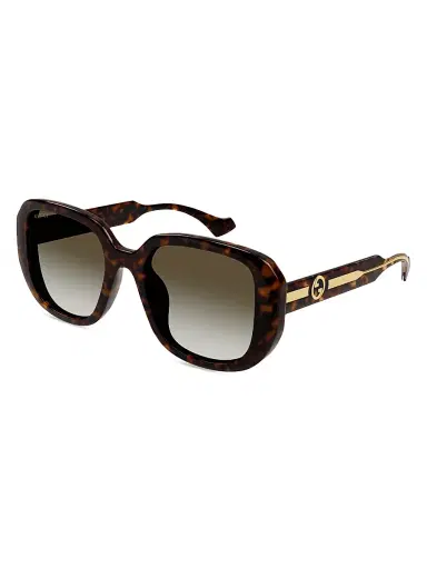 Gucci Women's La Piscine 54MM Squared Injection Sunglasses - Havana Brown Gradient | Thumbnail 1