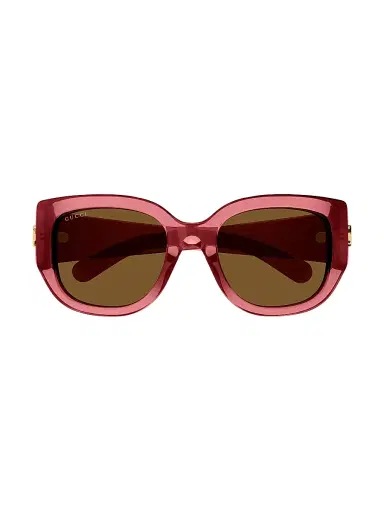 Gucci Women's GG Corner 52MM Round Injection Sunglasses - Transparent Red Brown | Thumbnail 2 Gucci Women's GG Corner 52MM Round Injection Sunglasses - Transparent Red Brown | Thumbnail 2