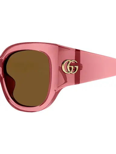 Gucci Women's GG Corner 52MM Round Injection Sunglasses - Transparent Red Brown | Thumbnail 3 Gucci Women's GG Corner 52MM Round Injection Sunglasses - Transparent Red Brown | Thumbnail 3