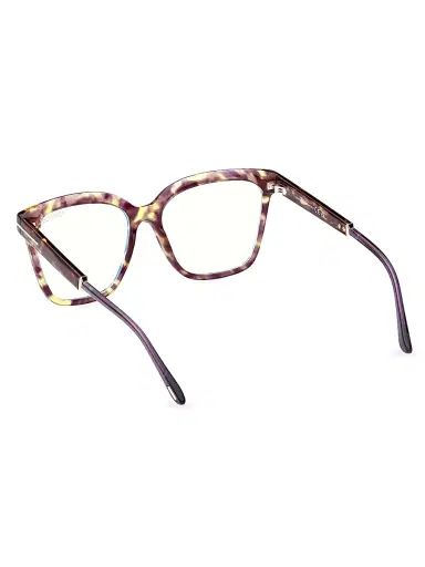 Tom Ford Women's 56MM Square Blue Block Glasses - Violet Yellow Havana | Thumbnail 5