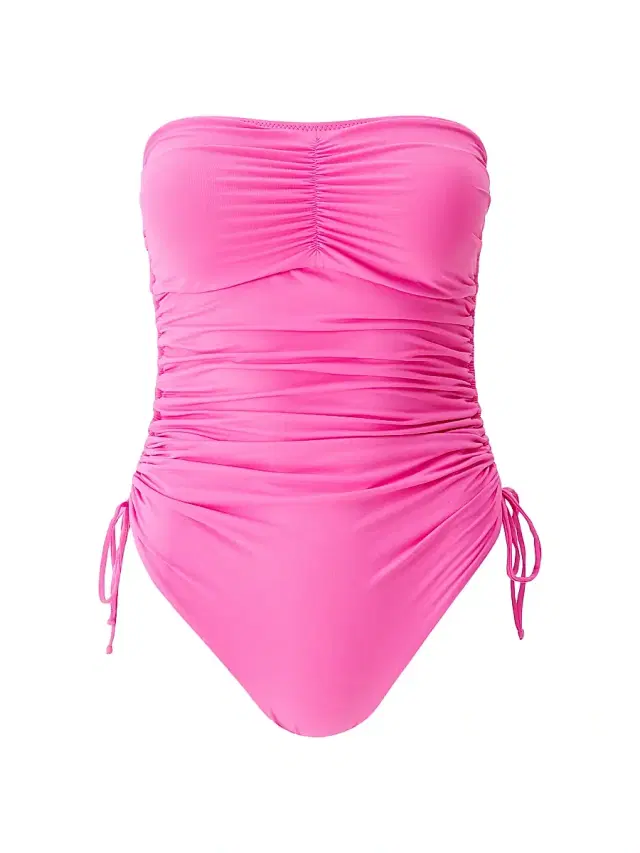 Melissa Odabash Women's Sydney Ruched Bandeau One-Piece Swimsuit - Watermelon