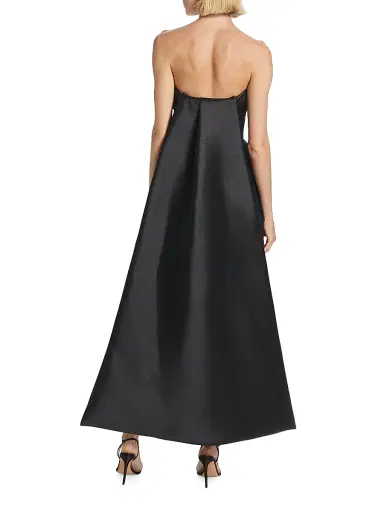 Amsale Women's Mikado Satin Strapless Tea-Length Dress | Thumbnail 5 Amsale Women's Mikado Satin Strapless Tea-Length Dress | Thumbnail 5