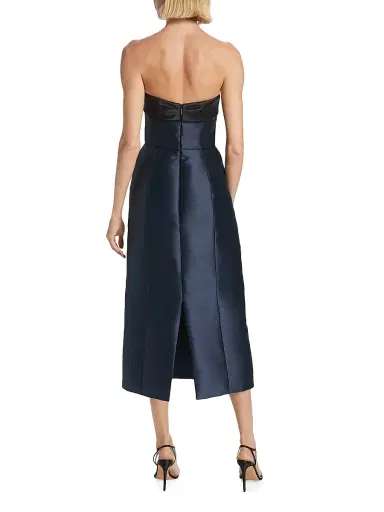 Amsale Women's Mikado Satin Strapless Tea-Length Dress | Thumbnail 6 Amsale Women's Mikado Satin Strapless Tea-Length Dress | Thumbnail 6