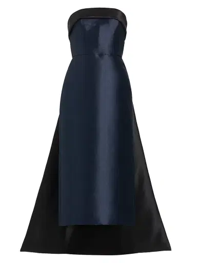 Amsale Women's Mikado Satin Strapless Tea-Length Dress | Thumbnail 1 Amsale Women's Mikado Satin Strapless Tea-Length Dress | Thumbnail 1