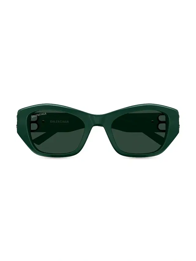 Balenciaga Women's Dynasty 53MM Rectangular Sunglasses - Green