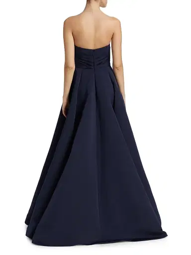 Amsale Women's Asymmetrical Strapless Gown - Navy | Thumbnail 5