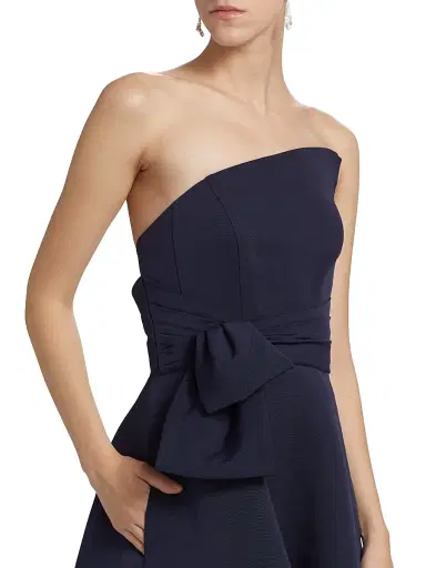 Amsale Women's Asymmetrical Strapless Gown - Navy | Thumbnail 6