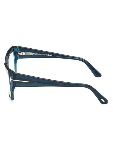 TOM FORD Women's 54MM Blue Block Square Eyeglasses - Transparent Dark Teal | Thumbnail 4 TOM FORD Women's 54MM Blue Block Square Eyeglasses - Transparent Dark Teal | Thumbnail 4