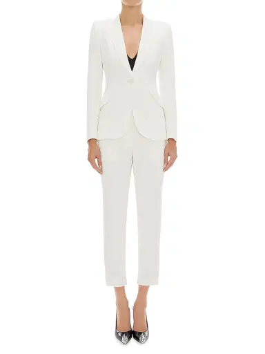 Alexander McQueen Women's Leaf Crepe Cigarette Trousers | Thumbnail 2 Alexander McQueen Women's Leaf Crepe Cigarette Trousers | Thumbnail 2