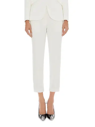 Alexander McQueen Women's Leaf Crepe Cigarette Trousers | Thumbnail 3 Alexander McQueen Women's Leaf Crepe Cigarette Trousers | Thumbnail 3