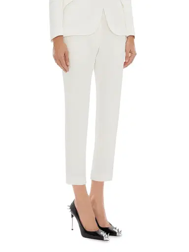 Alexander McQueen Women's Leaf Crepe Cigarette Trousers | Thumbnail 4 Alexander McQueen Women's Leaf Crepe Cigarette Trousers | Thumbnail 4