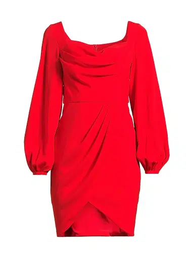 BLACK HALO Women's Tonja Draped Knee-Length Dress - Vibrant Poppy - Size 6 | Thumbnail 1