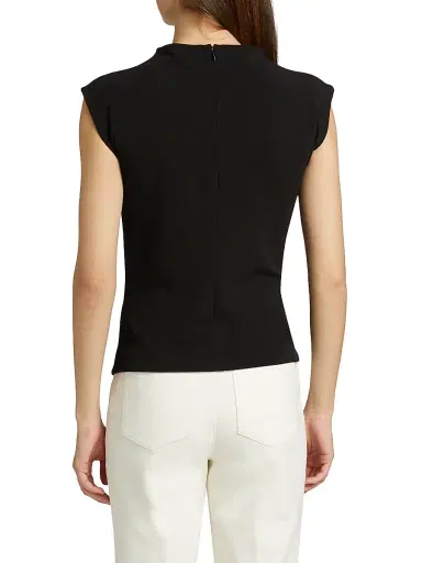 Tanya Taylor Women's Robin Knot Cap-Sleeve Blouse - Black | Thumbnail 5 Tanya Taylor Women's Robin Knot Cap-Sleeve Blouse - Black | Thumbnail 5