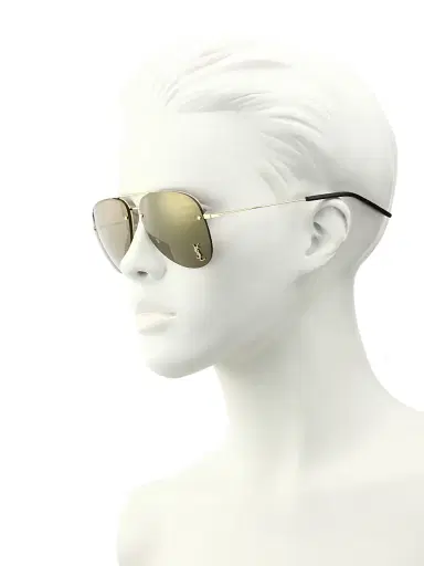 Saint Laurent Women's Monogram 59MM Mirrored Aviator Sunglasses - Gold | Thumbnail 2