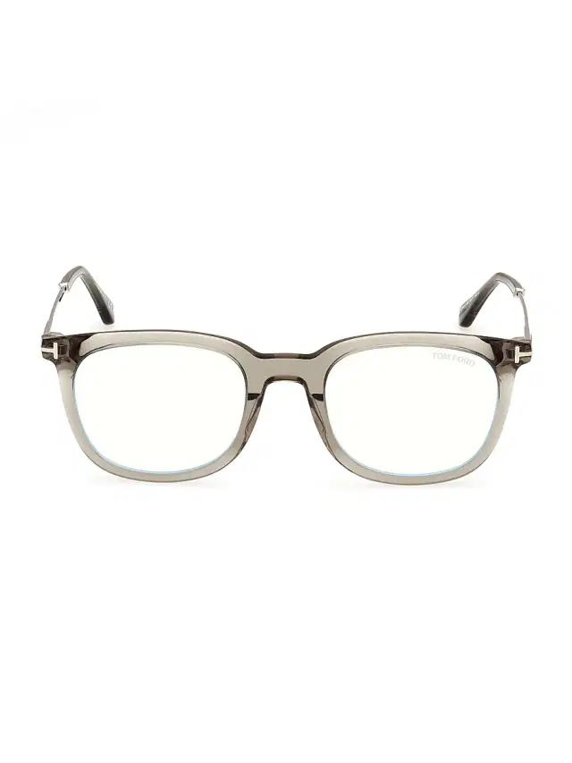 Women's 50MM Rectangular Eyeglasses - Transparent Olive Blue
