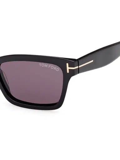 TOM FORD Women's Mikel 54MM Rectangular Sunglasses - Shiny Black Smoke | Thumbnail 3 TOM FORD Women's Mikel 54MM Rectangular Sunglasses - Shiny Black Smoke | Thumbnail 3