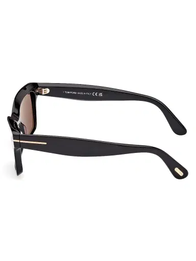 TOM FORD Women's Mikel 54MM Rectangular Sunglasses - Shiny Black Smoke | Thumbnail 4 TOM FORD Women's Mikel 54MM Rectangular Sunglasses - Shiny Black Smoke | Thumbnail 4