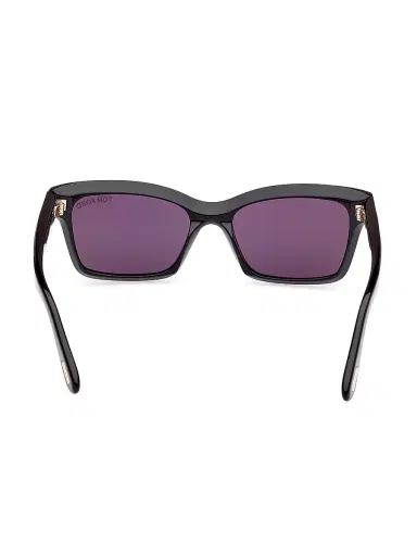 TOM FORD Women's Mikel 54MM Rectangular Sunglasses - Shiny Black Smoke | Thumbnail 6 TOM FORD Women's Mikel 54MM Rectangular Sunglasses - Shiny Black Smoke | Thumbnail 6