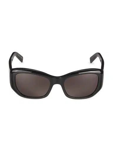 Saint Laurent Women's Feminine Fashion Icons 55MM Cat-Eye Sunglasses - Shiny Black | Thumbnail 1