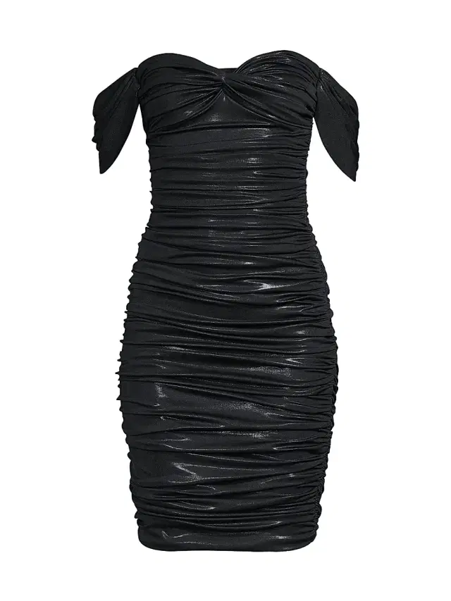 Norma Kamali Women's Walter Ruched Off-The-Shoulder Sheath Dress - Black