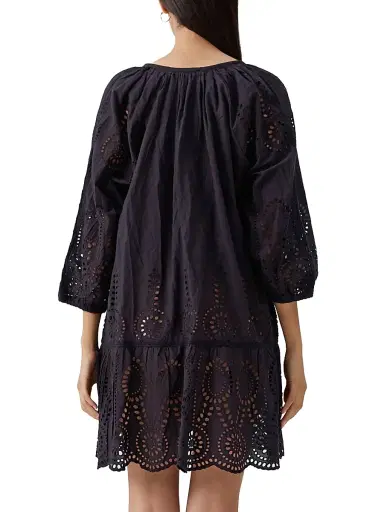 Melissa Odabash Women's Ashley Eyelet Cotton Cover-Up Minidress - Black - Size Large | Thumbnail 4 Melissa Odabash Women's Ashley Eyelet Cotton Cover-Up Minidress - Black - Size Large | Thumbnail 4