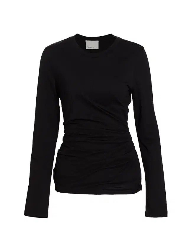 Women's Draped Jersey Top - Black
