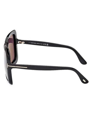 TOM FORD Women's Lorelai 59MM Square Sunglasses - Black Dark Purple | Thumbnail 3