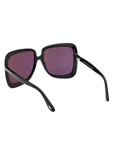 TOM FORD Women's Lorelai 59MM Square Sunglasses - Black Dark Purple | Thumbnail 4