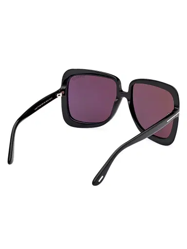 TOM FORD Women's Lorelai 59MM Square Sunglasses - Black Dark Purple | Thumbnail 6