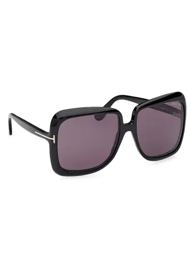 TOM FORD Women's Lorelai 59MM Square Sunglasses - Black Dark Purple | Thumbnail 8