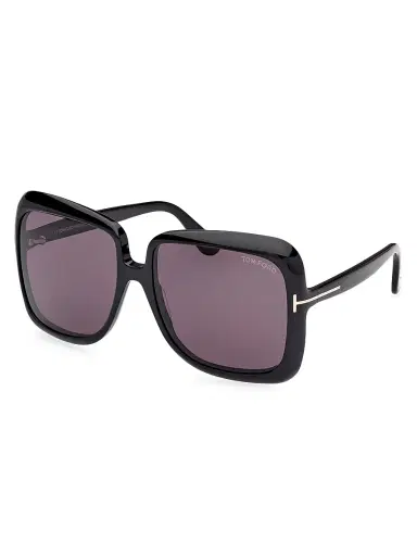 TOM FORD Women's Lorelai 59MM Square Sunglasses - Black Dark Purple | Thumbnail 1