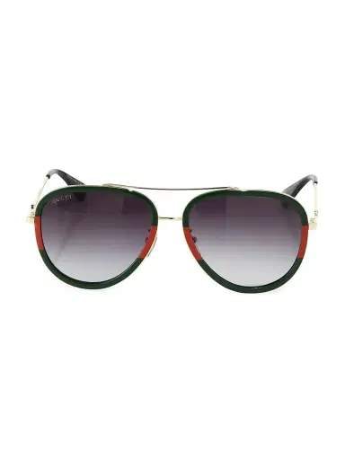 Gucci Women's 57MM Aviator Sunglasses - Gold | Thumbnail 2