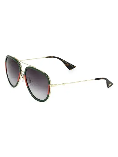 Gucci Women's 57MM Aviator Sunglasses - Gold | Thumbnail 1