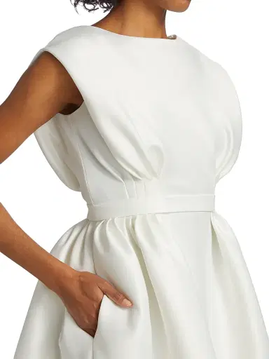Amsale Women's Mikado A-Line Midi-Dress - Ivory - Size 6 | Thumbnail 6 Amsale Women's Mikado A-Line Midi-Dress - Ivory - Size 6 | Thumbnail 6