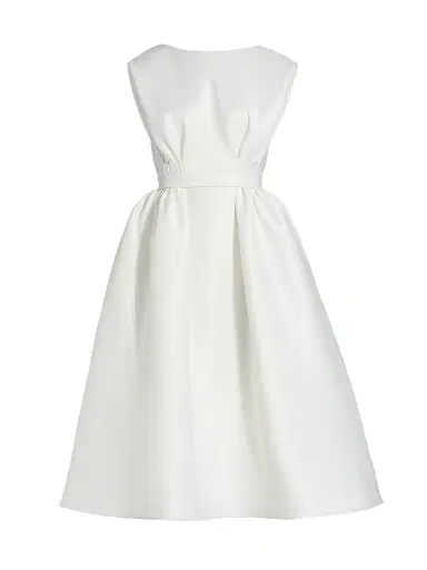Amsale Women's Mikado A-Line Midi-Dress - Ivory - Size 6 | Thumbnail 1 Amsale Women's Mikado A-Line Midi-Dress - Ivory - Size 6 | Thumbnail 1