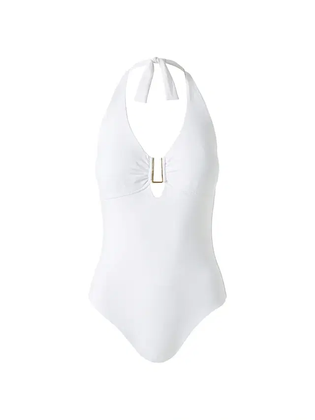 Melissa Odabash Women's Tampa Halterneck One-Piece Swimsuit - White