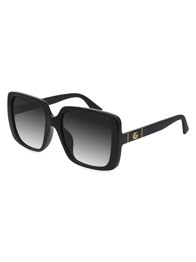 Gucci Women's  Lines 56MM Rectangular Sunglasses - Black