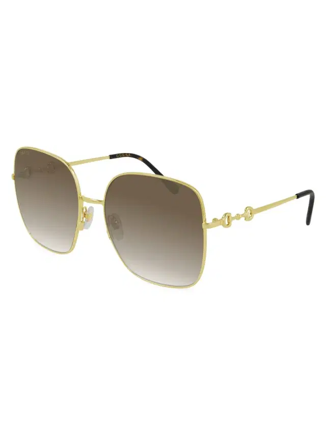 Gucci Women's Horsebit 61MM Rectangular Sunglasses - Gold