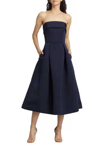 Amsale Women's Faille Strapless Dress | Thumbnail 3 Amsale Women's Faille Strapless Dress | Thumbnail 3