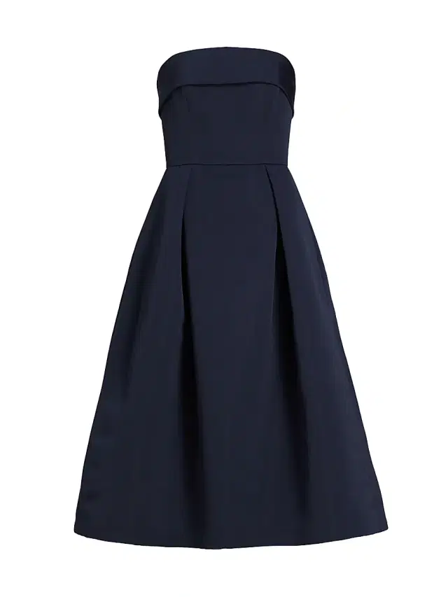 Amsale Women's Faille Strapless Dress - Navy
