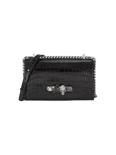 Alexander McQueen Women's Jewelled Satchel In Leather - Black | Thumbnail 1 Alexander McQueen Women's Jewelled Satchel In Leather - Black | Thumbnail 1