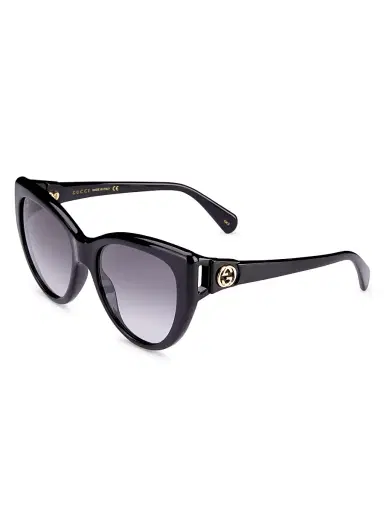 Gucci Women's Logo 56MM Cat-Eye Sunglasses - Black | Thumbnail 2 Gucci Women's Logo 56MM Cat-Eye Sunglasses - Black | Thumbnail 2