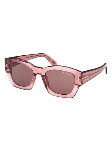 Tom Ford Women's Guilliana 52MM Geometric Sunglasses - Transparent Pink Brown | Thumbnail 2 Tom Ford Women's Guilliana 52MM Geometric Sunglasses - Transparent Pink Brown | Thumbnail 2