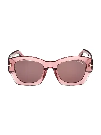 Tom Ford Women's Guilliana 52MM Geometric Sunglasses - Transparent Pink Brown | Thumbnail 1 Tom Ford Women's Guilliana 52MM Geometric Sunglasses - Transparent Pink Brown | Thumbnail 1