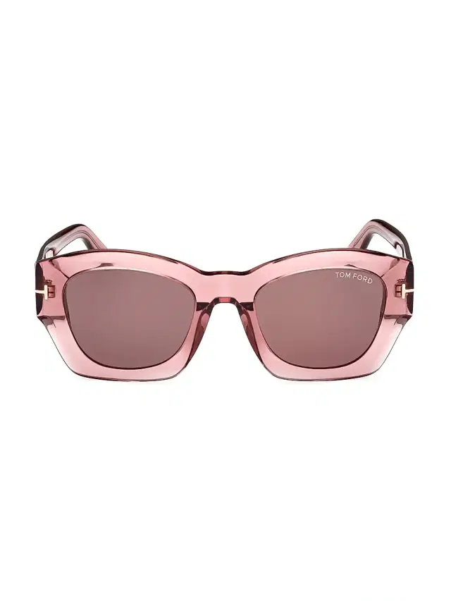 TOM FORD Women's Guilliana 52MM Geometric Sunglasses - Transparent Pink Brown