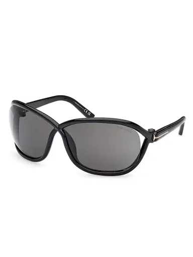 TOM FORD Women's Fernanda 68MM Square Sunglasses - Shiny Black Smoke | Thumbnail 2